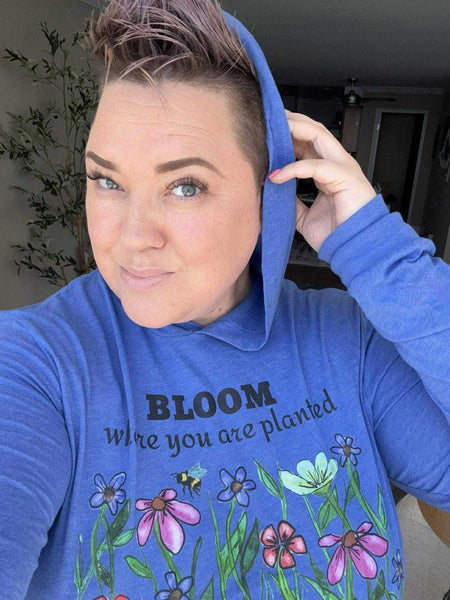 "Bloom" Hooded long-sleeve tee