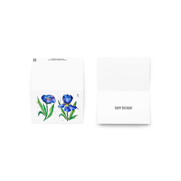 "Indigo Iris I" - Happy Birthday Card