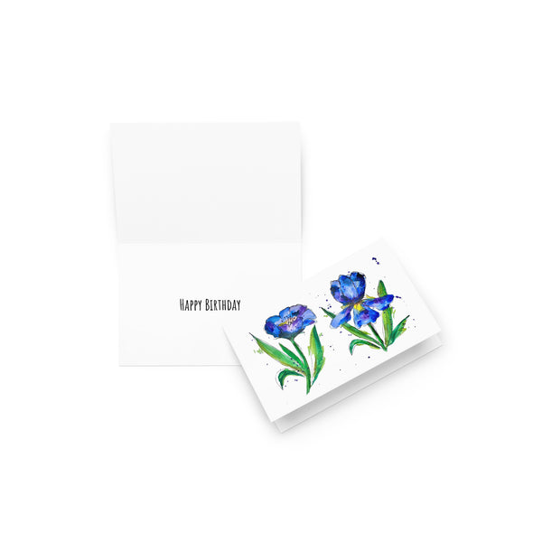 "Indigo Iris I" - Happy Birthday Card