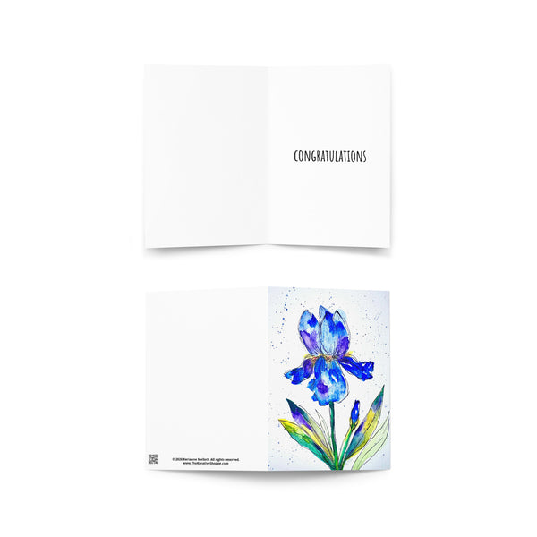 "Indigo Iris IV" - Congratulations Card