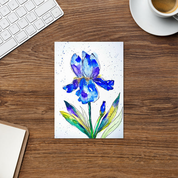 "Indigo Iris IV" - Congratulations Card