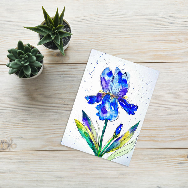 "Indigo Iris IV" - Card (Blank Inside)
