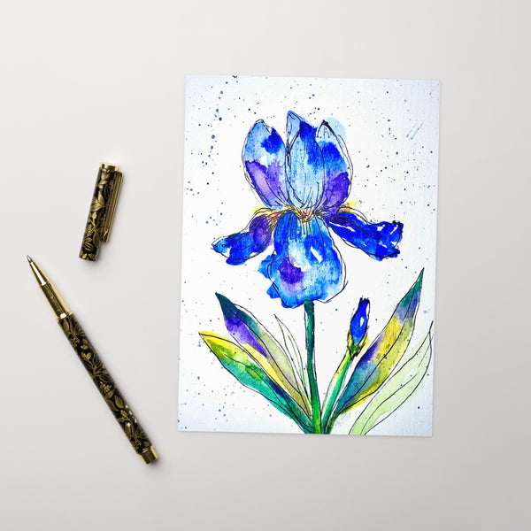 "Indigo Iris IV" - Card (Blank Inside)