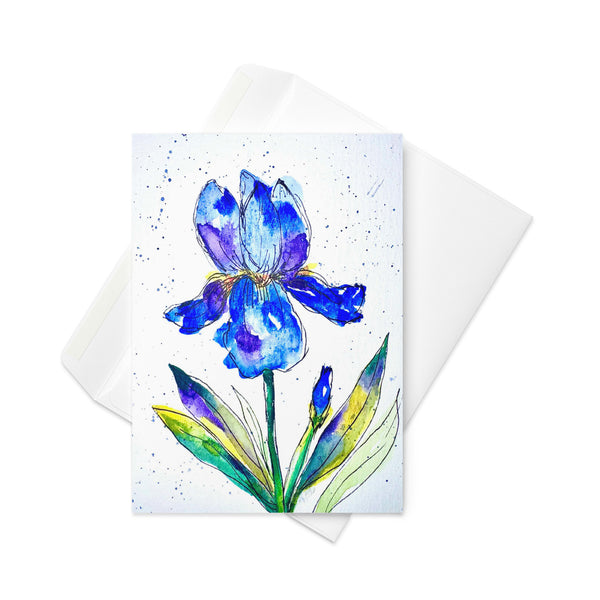 "Indigo Iris IV" - Congratulations Card