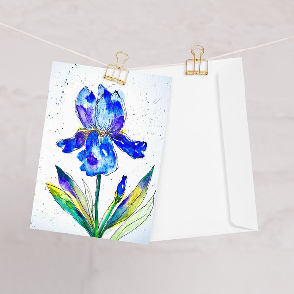 "Indigo Iris IV" - Congratulations Card