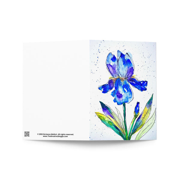 "Indigo Iris IV" - Congratulations Card