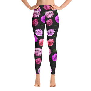 Pink Rose Garden Yoga Leggings