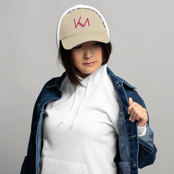 KM (Embroidered Logo) Distressed Hat