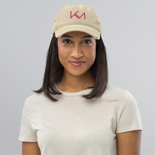 KM (Embroidered Logo) Distressed Hat